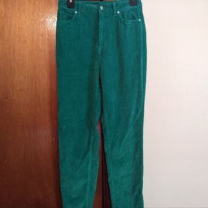 Urban Outfitters Green Corduroy High Rise Mom Pant